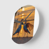 羽の生えたワルツ ラウンド壁時計 (傾斜)