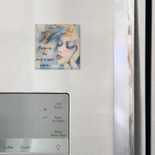 羽の磁石を持つ神秘的な女性 マグネット (インサイチュ (冷蔵庫))