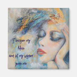 羽の磁石を持つ神秘的な女性 マグネット