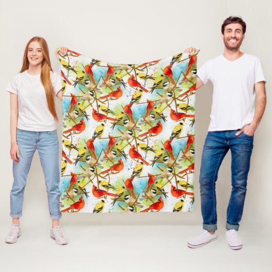 羽の群れ フリースブランケット (インサイチュ)