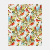 羽の群れ フリースブランケット (正面)