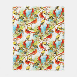 羽の群れ フリースブランケット