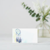 羽の羽の芸術水色の名刺 名刺 (スタンド正面)