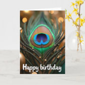 羽の誕生日カード カード (黄色い花)