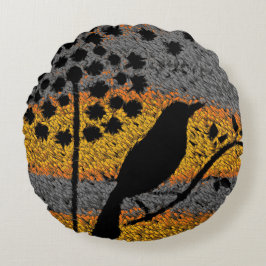 羽の間の鳥 ラウンドクッション