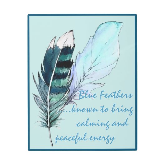 羽の青と意味 メタルプリント (正面)