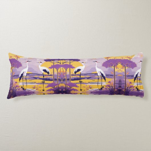 羽の静け:鳥のデザイン抱き枕 ボディピロー (正面)