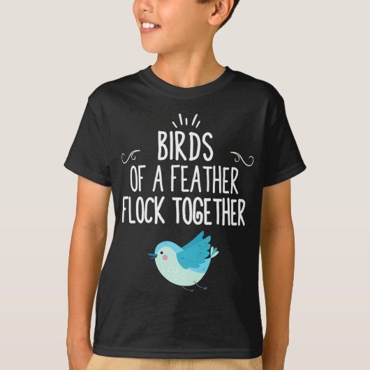 羽の鳥が群がる Tシャツ (正面)