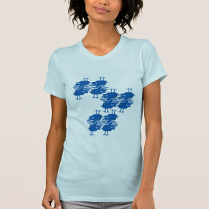 羽の鳥が群がる Tシャツ