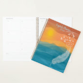 羽の鳥に覆われた水色の海の夕日 プランナー手帳 (ディスプレー)
