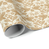 羽の鳥 – クリーム ラッピングペーパー (ロールコーナー)
