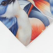 羽の鳥 フリースブランケット (角)