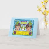 羽の鳥_挨拶 カード (黄色い花)