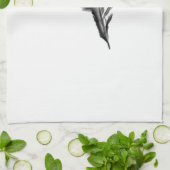 羽の黒 キッチンタオル (折り畳み)