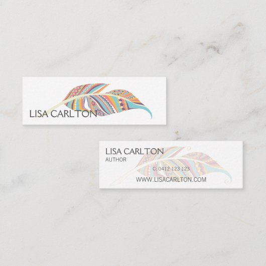 羽はっきりしたアステカ根 スキニー名刺 (正面/裏面)