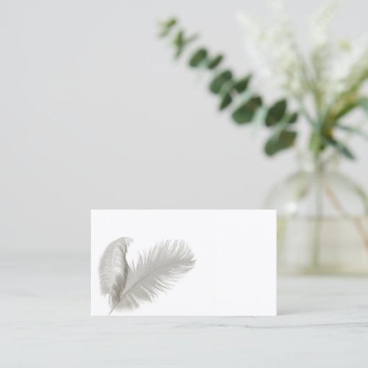 羽はペンの名刺に羽をつけます 名刺 (スタンド正面)