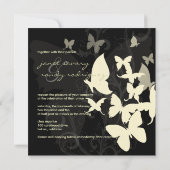 羽ばたいて……チョウクリーム/ブラック 招待状 (裏面)