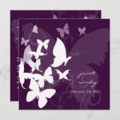 羽ばたいて……チョウ+スワール/ダイプラム 招待状 (正面/裏面)