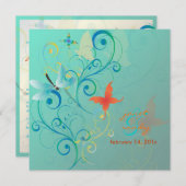 羽ばたいて……ドラゴンフライ+蝶+渦 招待状 (正面/裏面)