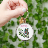 「羽ばたきオアシス：バタフライブランチキーチェーン」 キーホルダー (手)