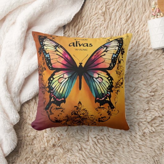 羽ばたきブリス：蝶のピルで魔法を飲む クッション (ブランケット)