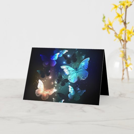 羽ばたき夜蝶 カード (黄色い花)