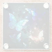 羽ばたき夜蝶 ガラスコースター (裏面)