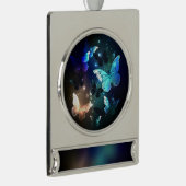 羽ばたき夜蝶 シルバープレートバナーオーナメント (右)