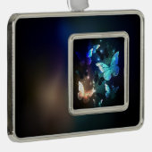 羽ばたき夜蝶 シルバープレートフレームオーナメント (右)