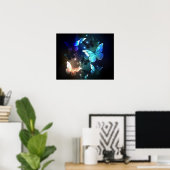 羽ばたき夜蝶 ポスター (ホームオフィス)