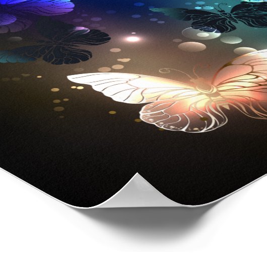 羽ばたき夜蝶 ポスター (角)