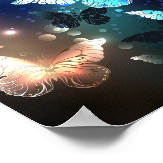 羽ばたき夜蝶 ポスター (角)