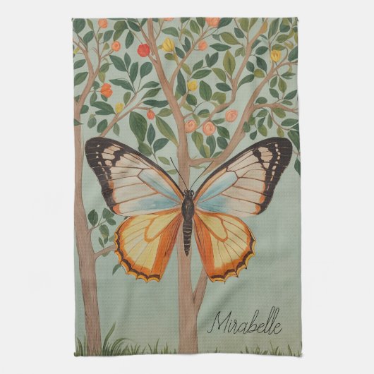 羽ばたき強パーソナライズされた力 キッチンタオル (縦)