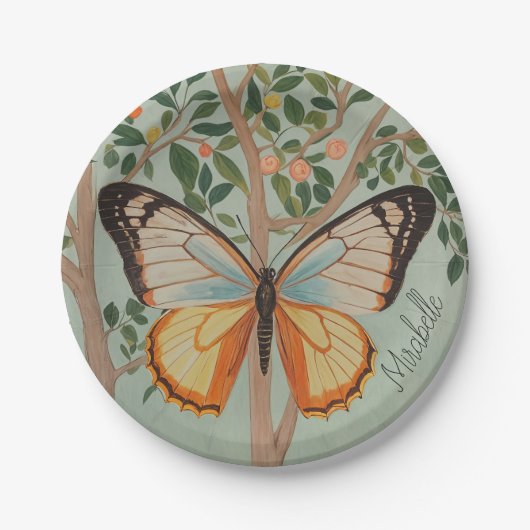 羽ばたき強パーソナライズされた力 ペーパープレート (正面)