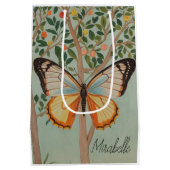 羽ばたき強パーソナライズされた力 ミディアムペーパーバッグ (裏面)