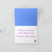 羽ばたき紫のパーティーマスクサンキューカード サンキューカード (内部)