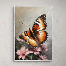羽ばたき美しい:花の上の絵画蝶