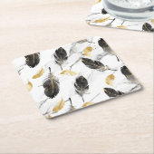 羽ばたき調和コースター スクエアペーパーコースター (アングル)