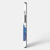 羽ばたき青と黄色のマカオ iPhoneケース (左側面)