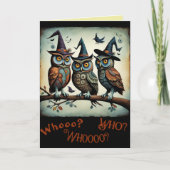 羽ばたき鳥のハロウィーンのグリーティングカード カード (正面)