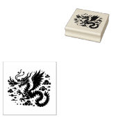 羽ばたく中国の竜のオリジナルグッズ ラバースタンプ (押印)