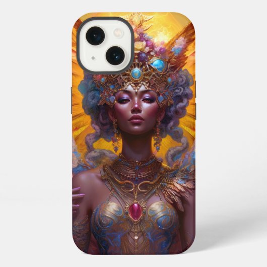 羽ばたく女神 ファンタジーアート iPhoneケース (裏面)