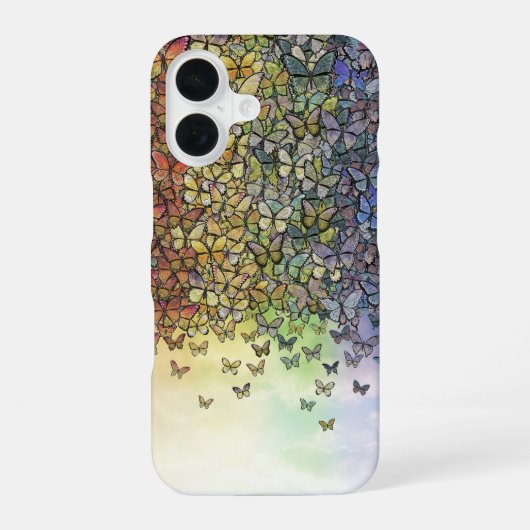 羽ばたく蝶の虹 iPhone 16ケース (裏面)