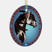 羽をつけられたペンキの馬オーナメント セラミックオーナメント (右)