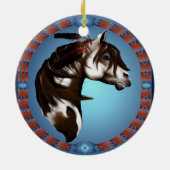 羽をつけられたペンキの馬オーナメント セラミックオーナメント (裏面)