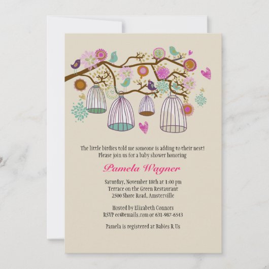 羽をつけられた友人の秋の招待状 招待状 (正面)