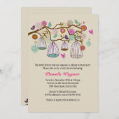 羽をつけられた友人の秋の招待状 招待状 (正面/裏面)