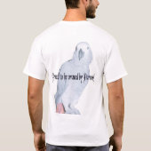 羽をつけられた家族サポータ-灰色 Tシャツ (裏面)