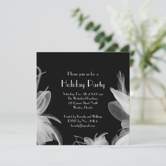 羽をつけられた20年代の休日の招待状 招待状 (スタンド正面)