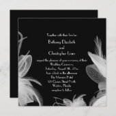 羽をつけられた20年代の結婚式招待状2 招待状 (正面/裏面)